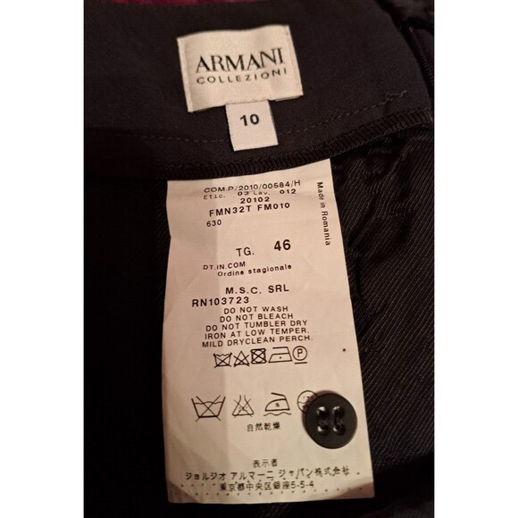 Armani Collezioni Womens Black Wool Zip Back Lined Pencil Skirt Size 10 - Picture 10 of 12
